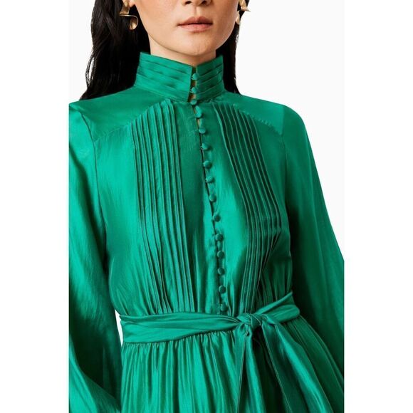 ELLIATT Honeymoon Long Sleeve Maxi Dress Green Asymmetric Dress Size S NWT$350 - Picture 6 of 10